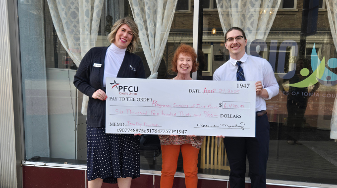 PFCU Credit Union Staff Donates to Pregnancy Services of Ionia County